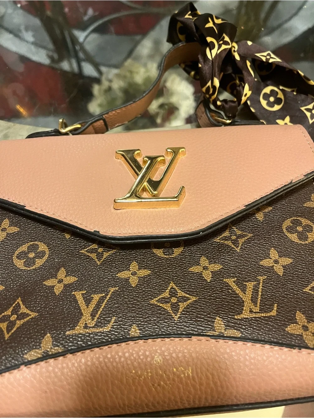 Louis Vuitton Brown Monogram & Tan Leather Satchel